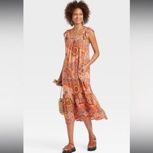 Knox Rose Patterned Midi w Pockets